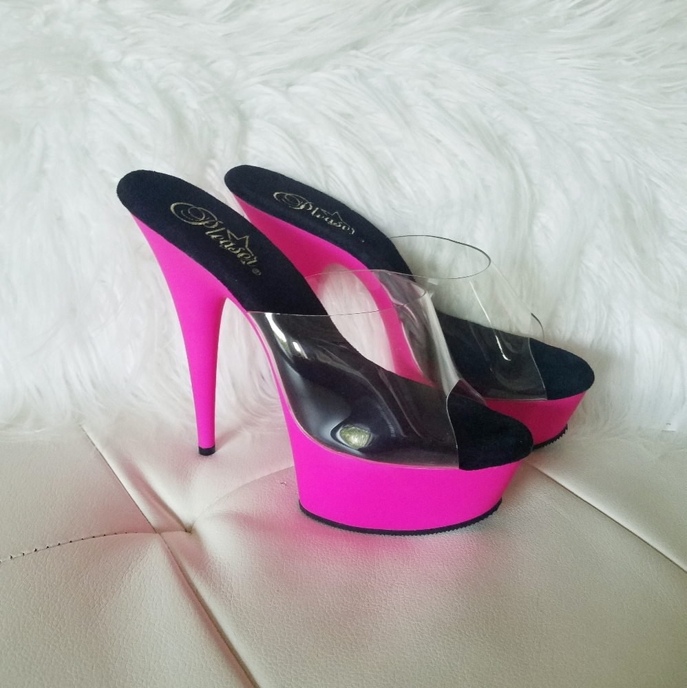 Dancer Clear/Pink Platform Heels